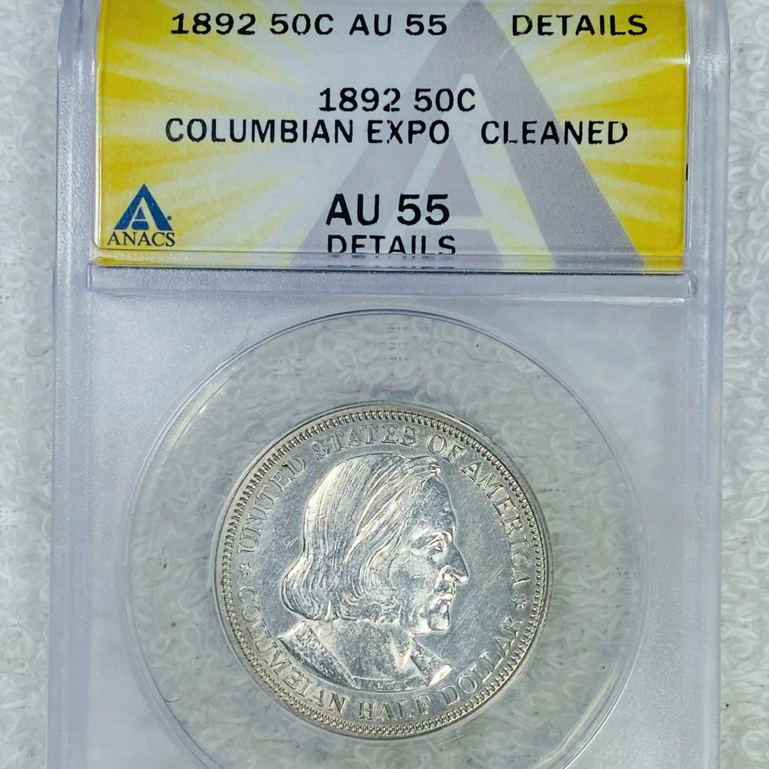1892 Columbia Half Dollar ANACS - AU55 Details (1 of 2)