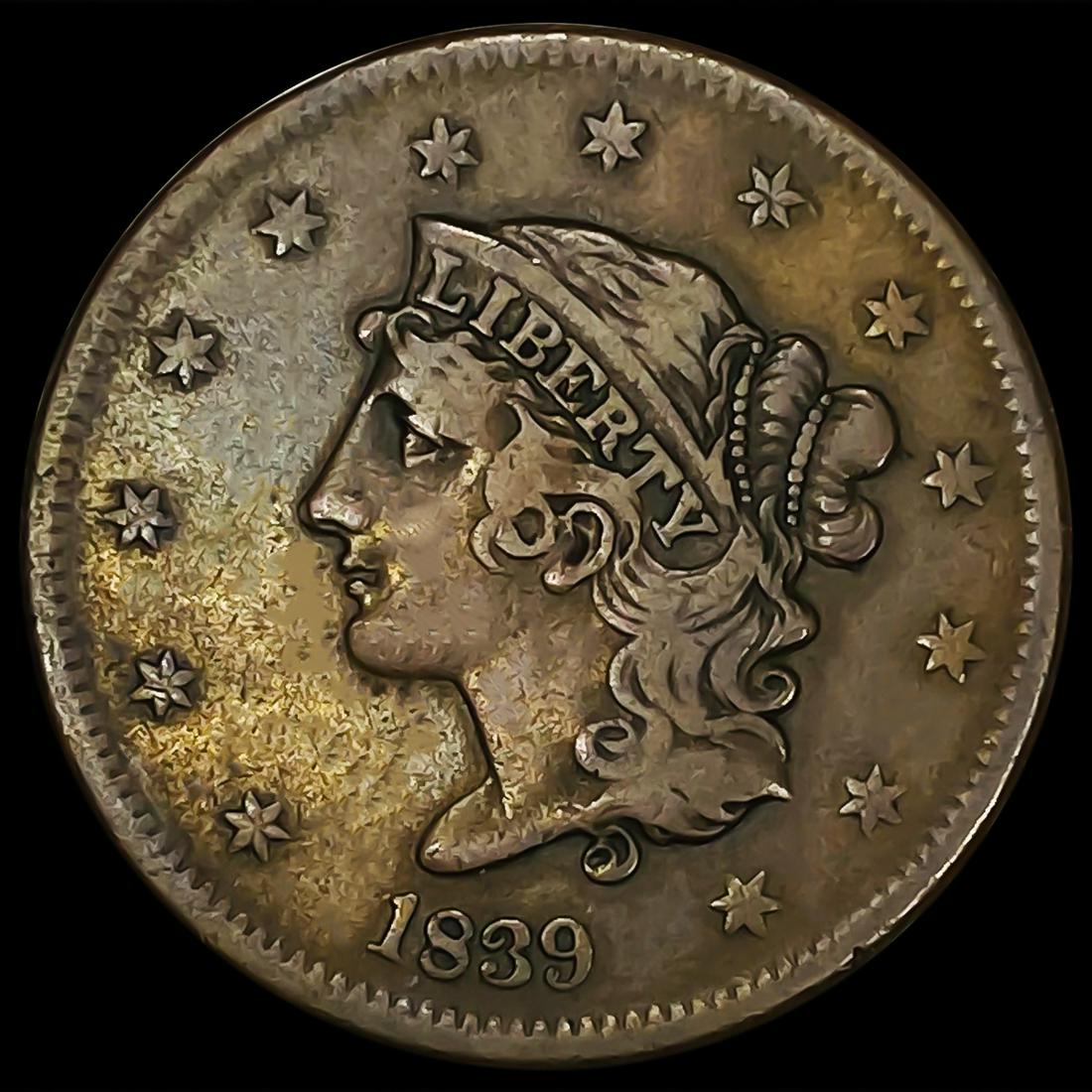 1839 Coronet Head Large Cent ABOUT UNCIRCULATED (1 of 2)