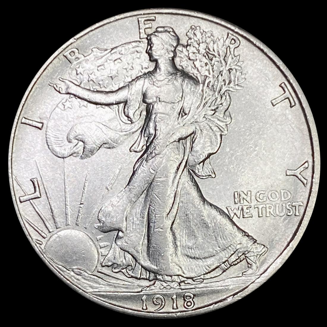 1918-S Walking Liberty Half Dollar CLOSELY UNC (1 of 2)