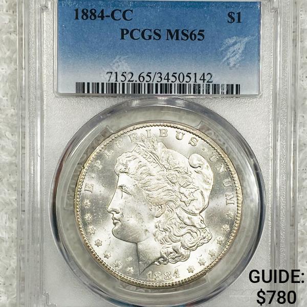 1884-CC Morgan Silver Dollar PCGS - MS65 (1 of 2)
