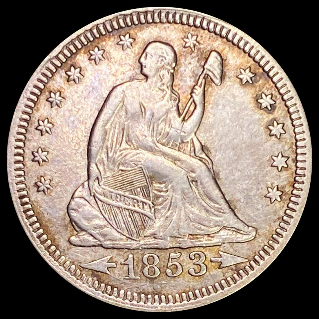 1853 Arrows Seated Liberty Quarter CLOSELY UNC (1 of 2)