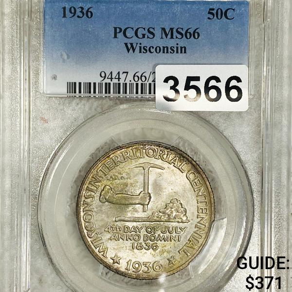 1936 Wisconsin Half Dollar PCGS - MS66 (1 of 2)