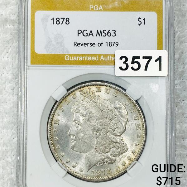 1878 Morgan Silver Dollar PGA - MS63 Rev of 1879 (1 of 2)