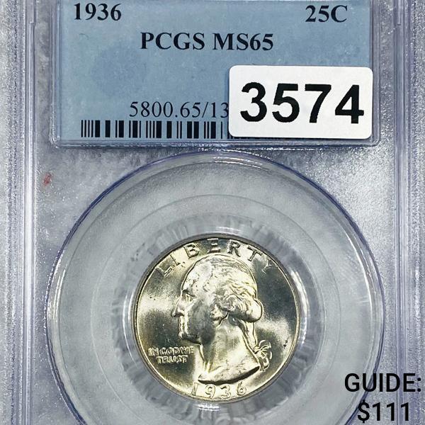 1936 Washington Silver Quarter PCGS - MS65 (1 of 2)