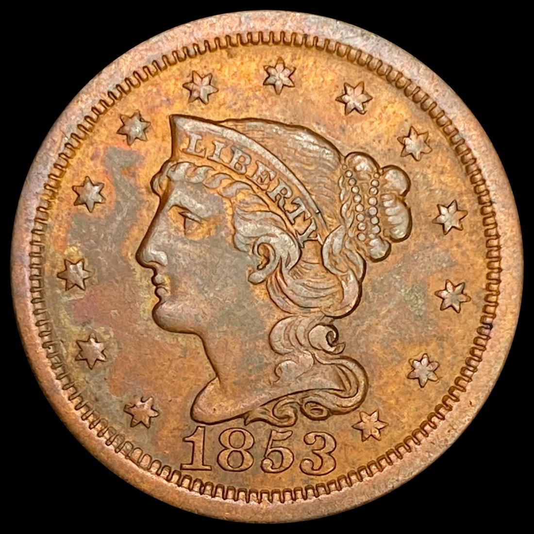 1853 Braided Hair Large Cent LIGHTLY CIRCULATED (1 of 2)