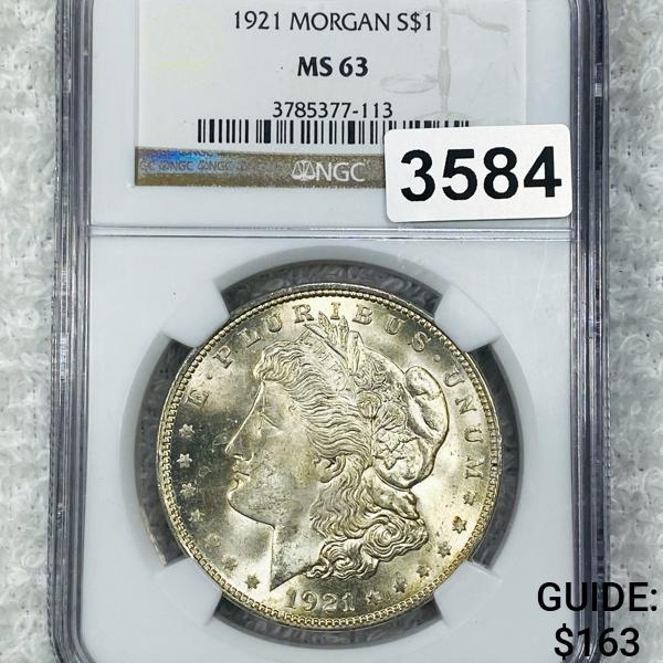 1921 Morgan Silver Dollar NGC - MS63 (1 of 2)