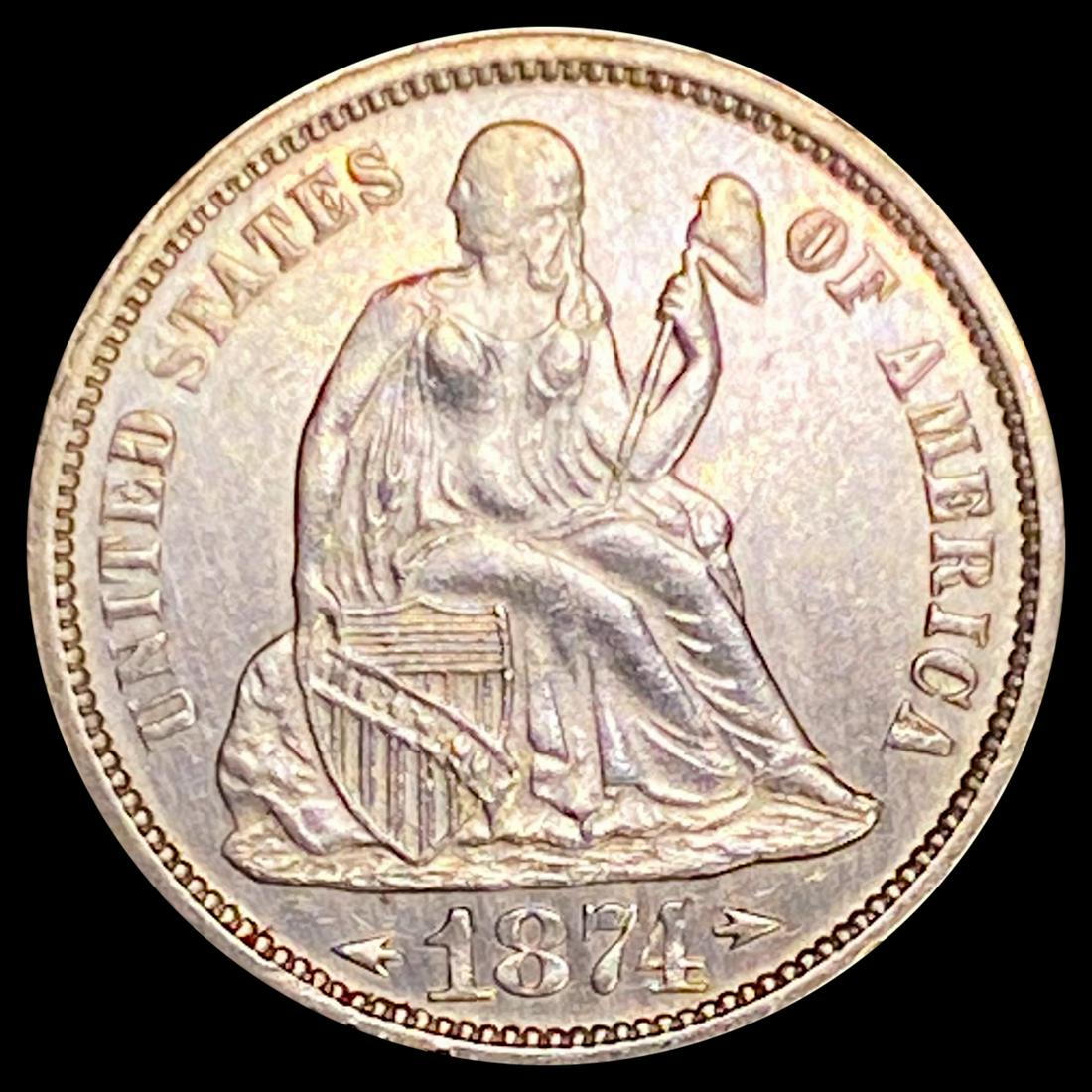 1874 Arrows Seated Liberty Dime UNCIRCULATED (1 of 2)