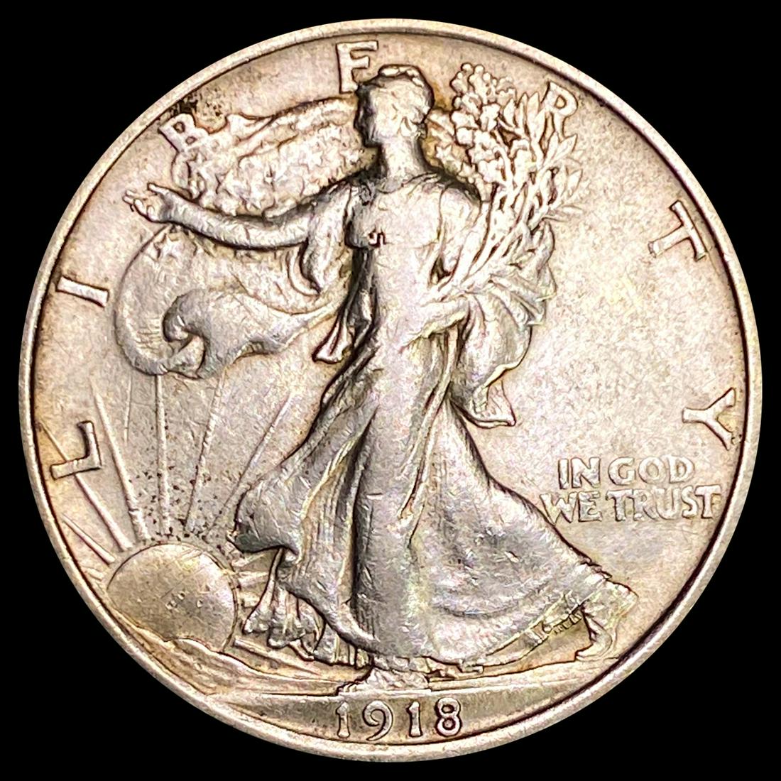 1918 Walking Liberty Half Dollar ABOUT UNC (1 of 2)