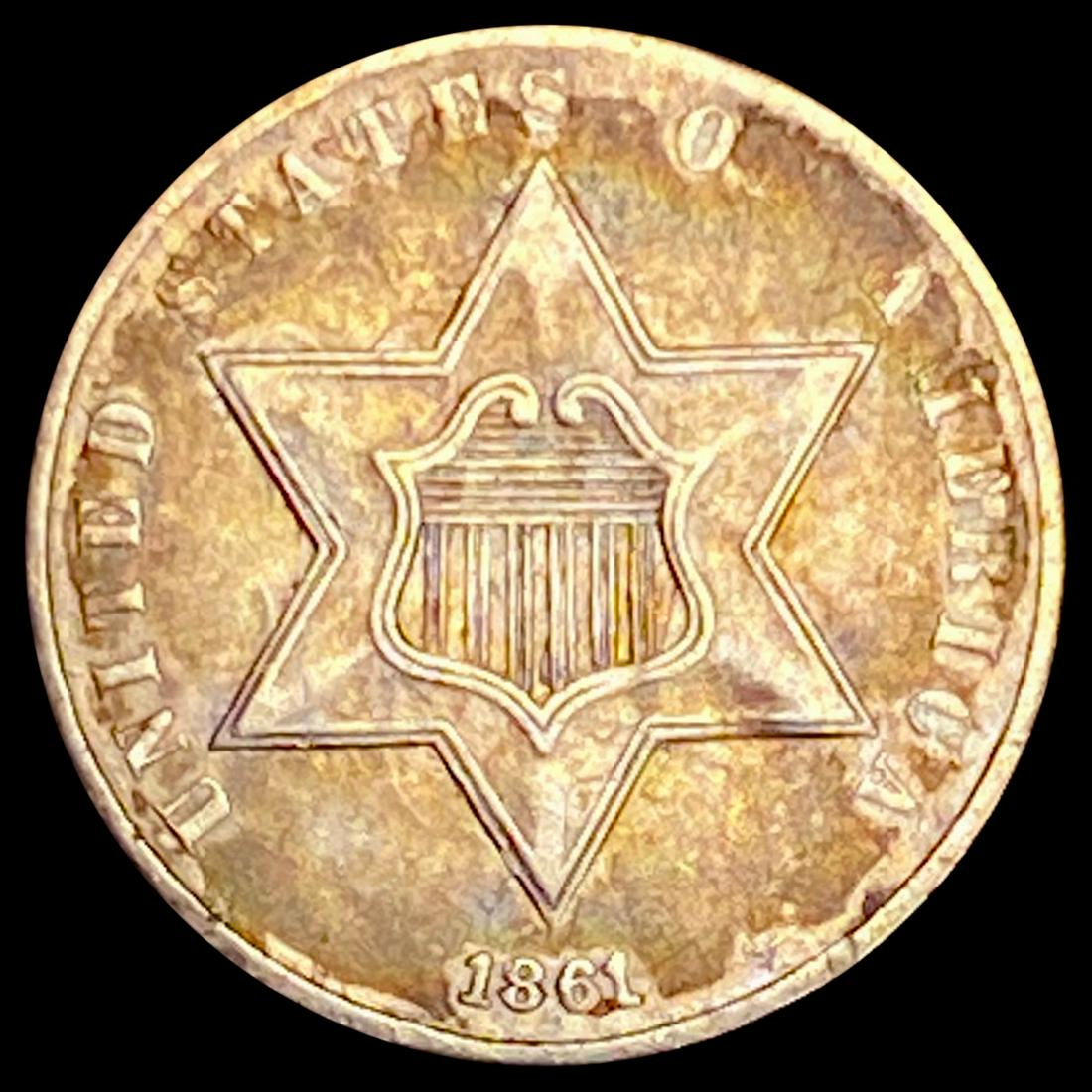 1861 Silver Three Cent CLOSELY UNCIRCULATED (1 of 2)