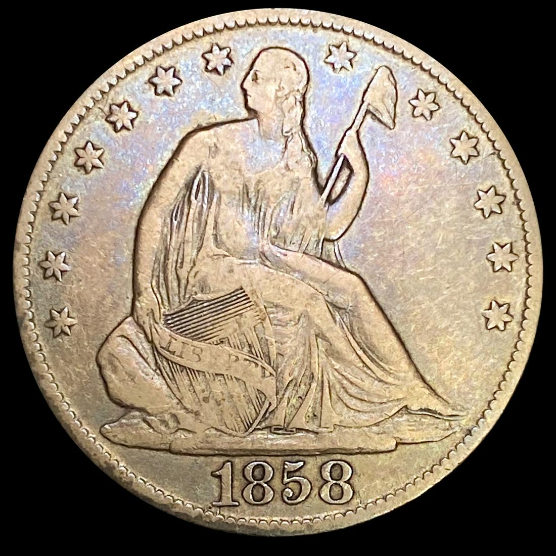 1858-O Seated Liberty Half Dollar LIGHTLY CIRC (1 of 2)