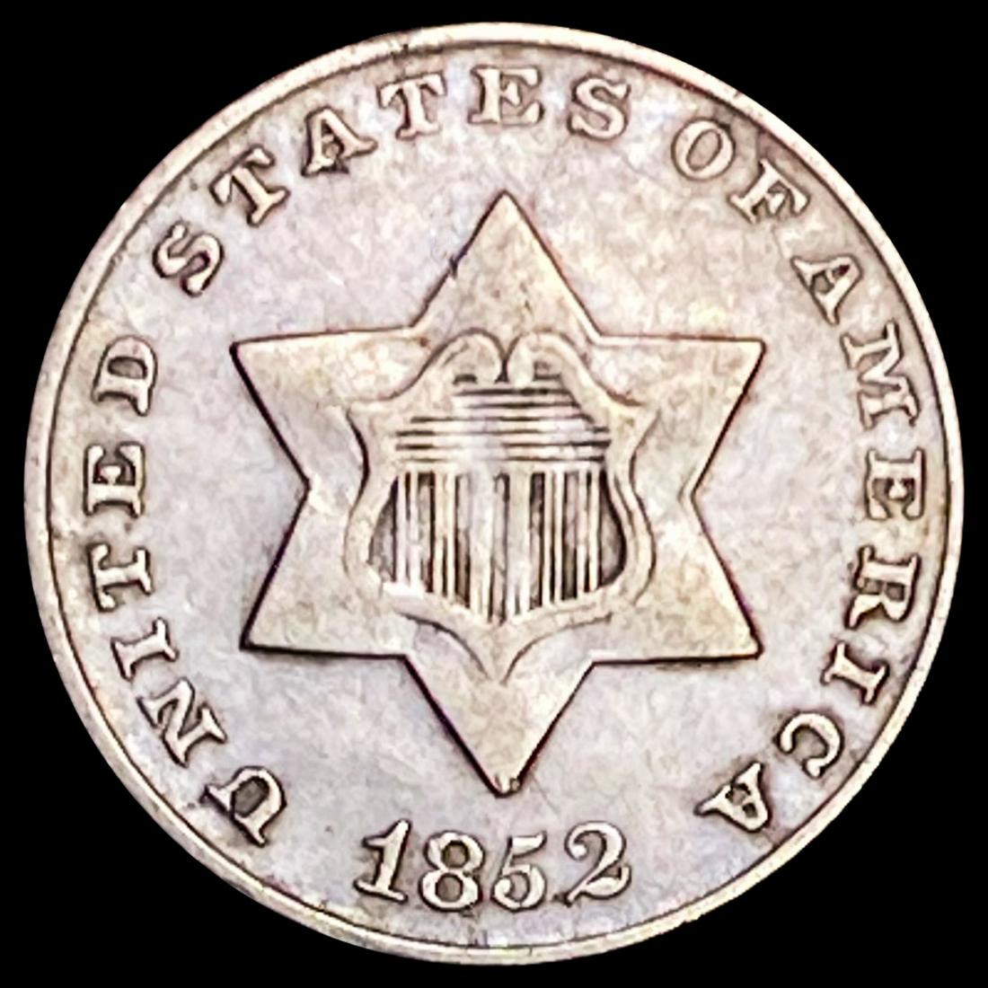 1852 Silver Three Cent CLOSELY UNCIRCULATED (1 of 2)