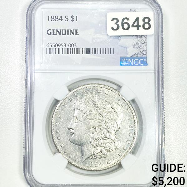 1884-S Morgan Silver Dollar NGC - CLOSELY UNC (1 of 2)