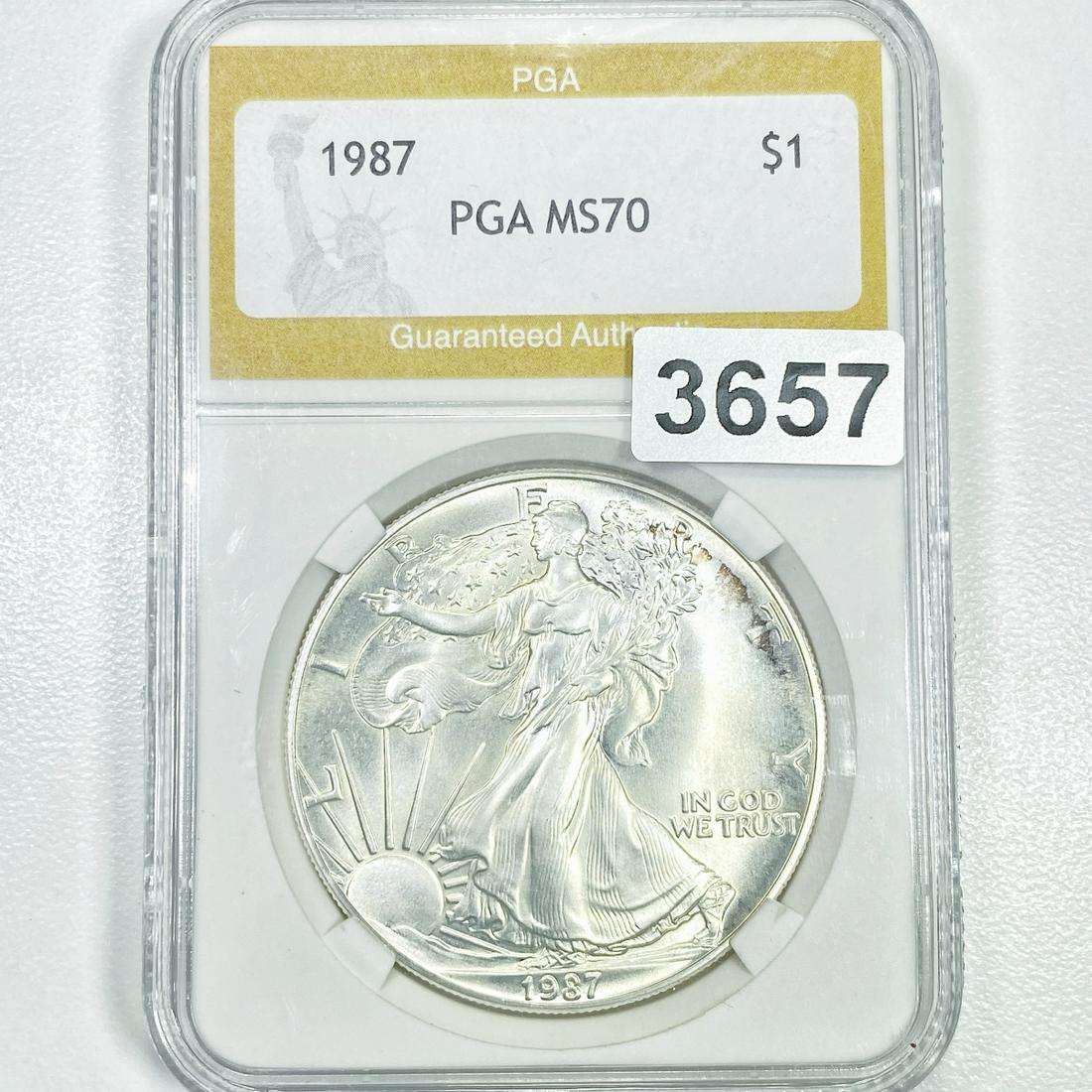 1987 Silver Eagle Dollar PGA - MS70 (1 of 2)