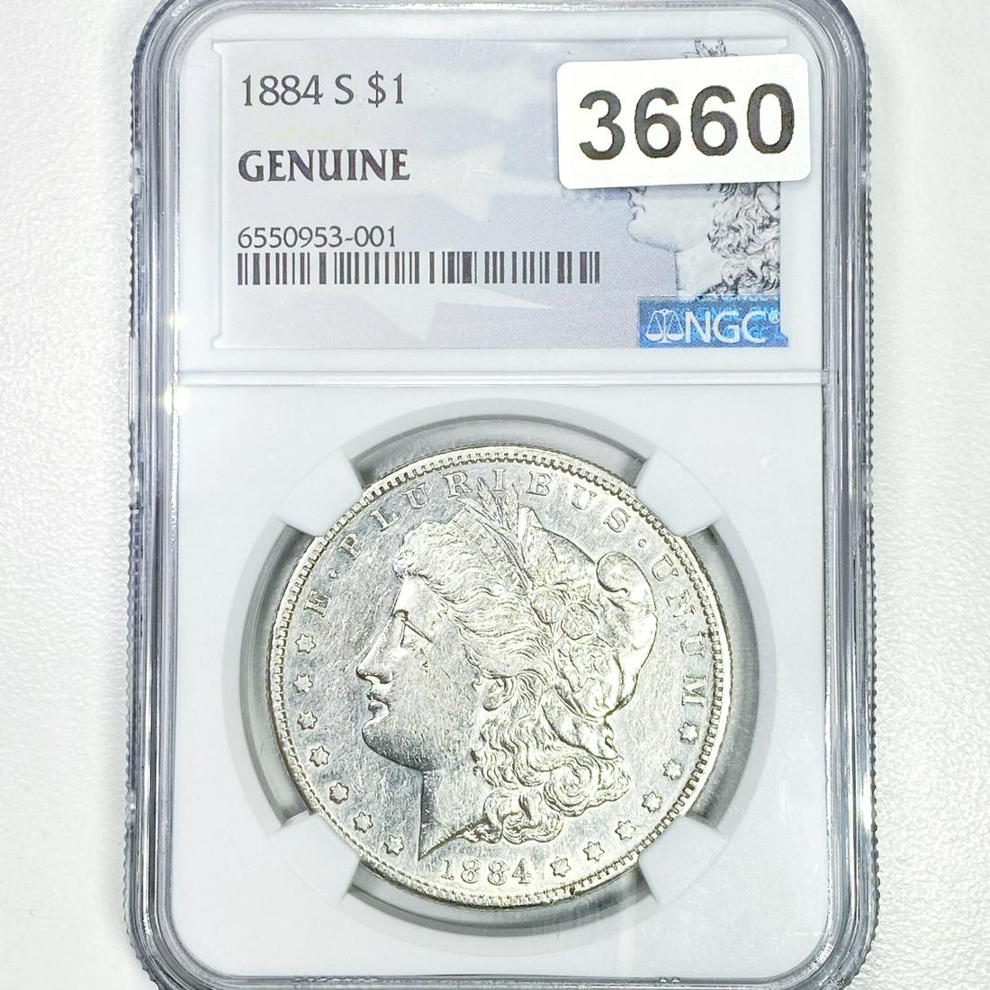 1884-S Morgan Silver Dollar NGC - GENUINE (1 of 2)
