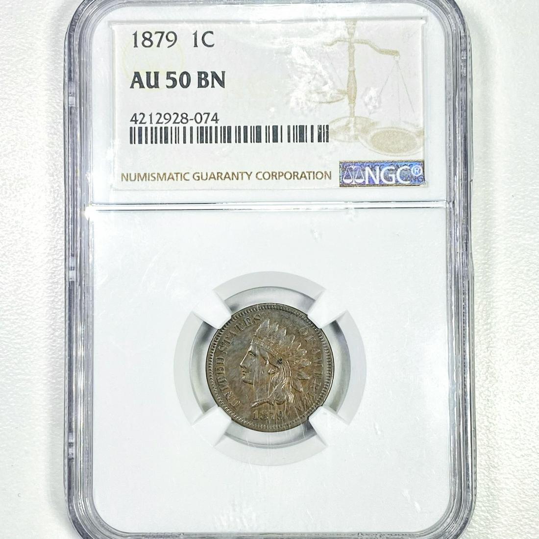 1879 Indian Head Cent NGC - AU50 BN (1 of 2)