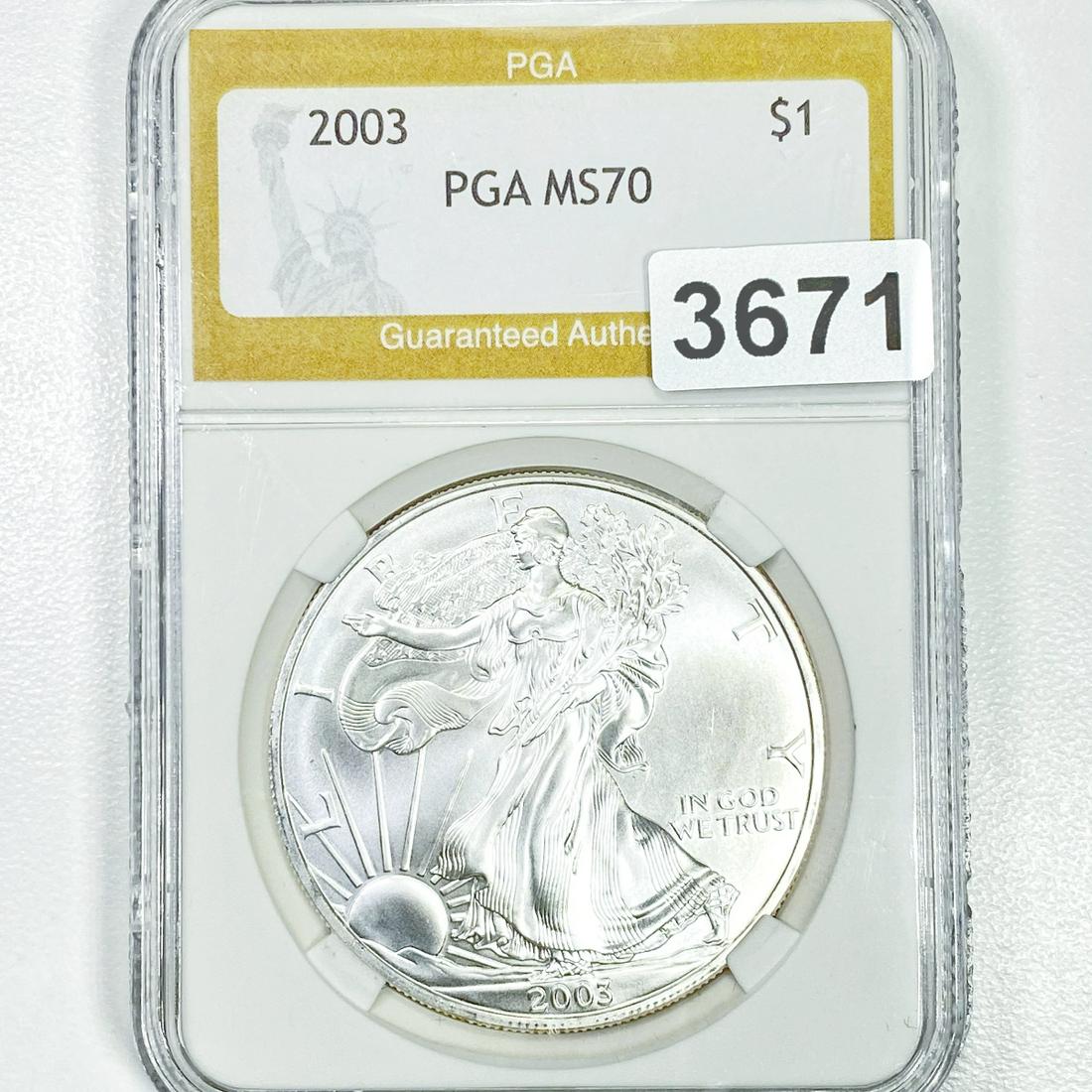 2003 Silver Eagle Dollar PGA - MS70 (1 of 2)