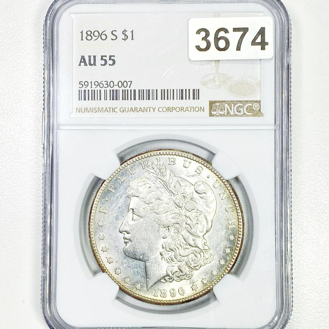 1896-S Morgan Silver Dollar NGC - AU55 (1 of 2)