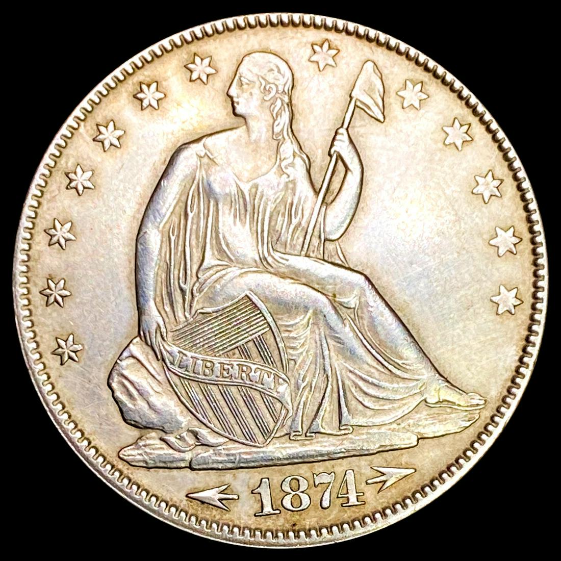 1874 Arrows Seated Liberty Half Dollar UNC (1 of 2)