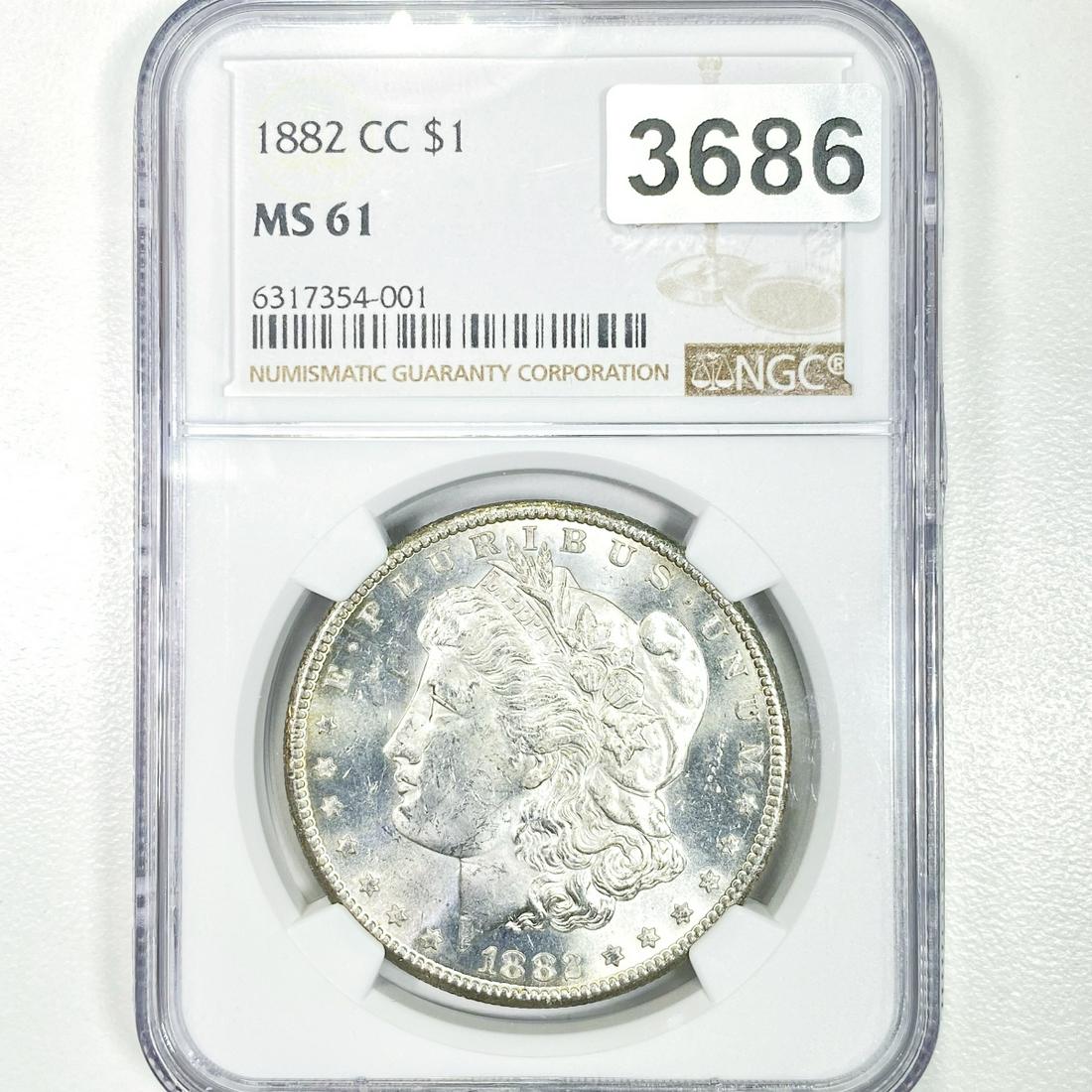 1882-CC Morgan Silver Dollar NGC - MS61 (1 of 2)