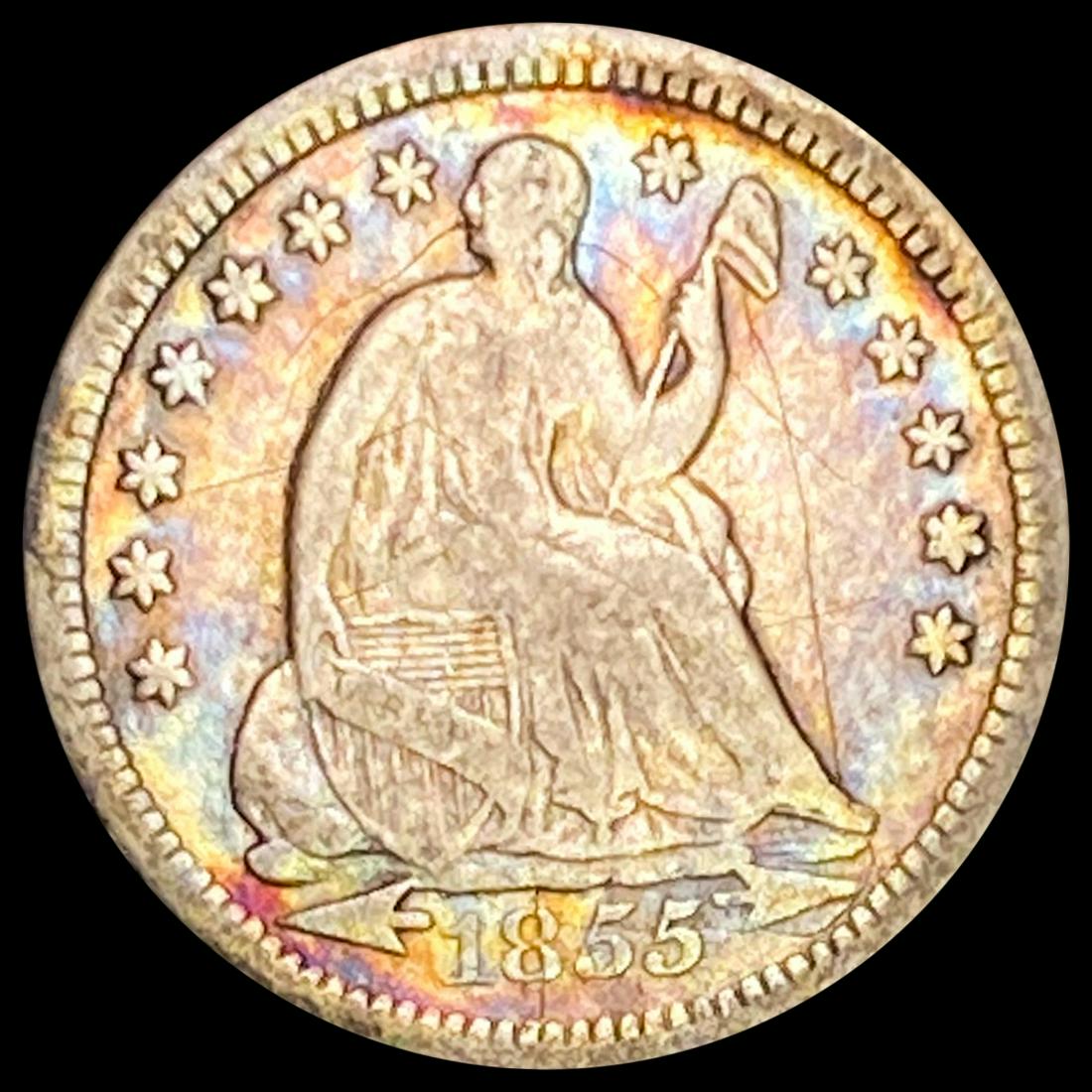1855-O Seated Liberty Half Dime LIGHTLY (1 of 2)