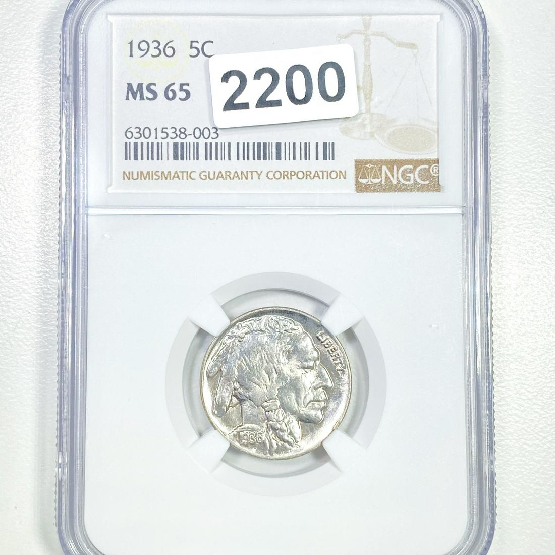 1936 Buffalo Nickel NGC - MS65 (1 of 2)