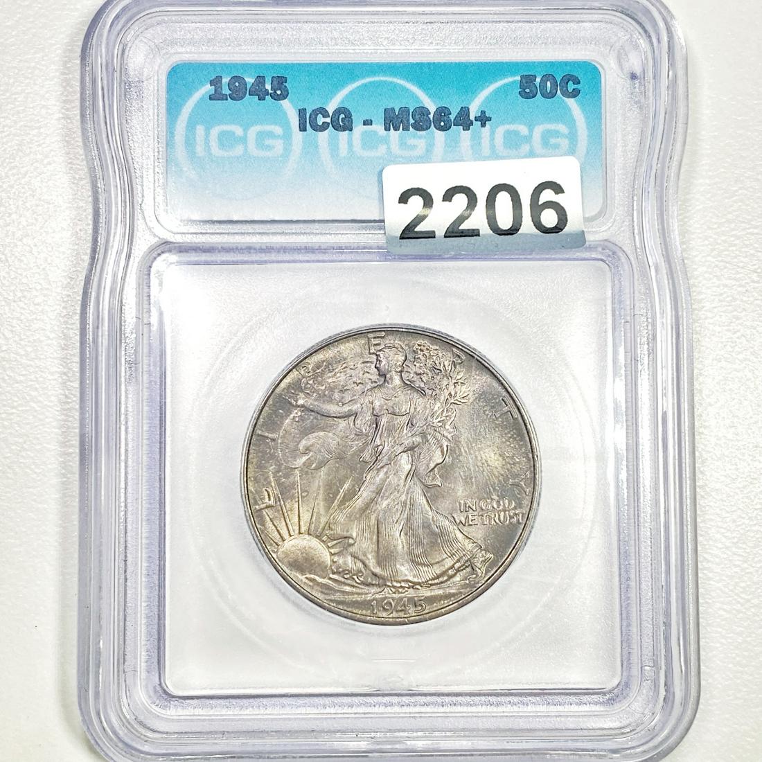 1945 Walking Liberty Half Dollar ICG - MS64+ (1 of 2)