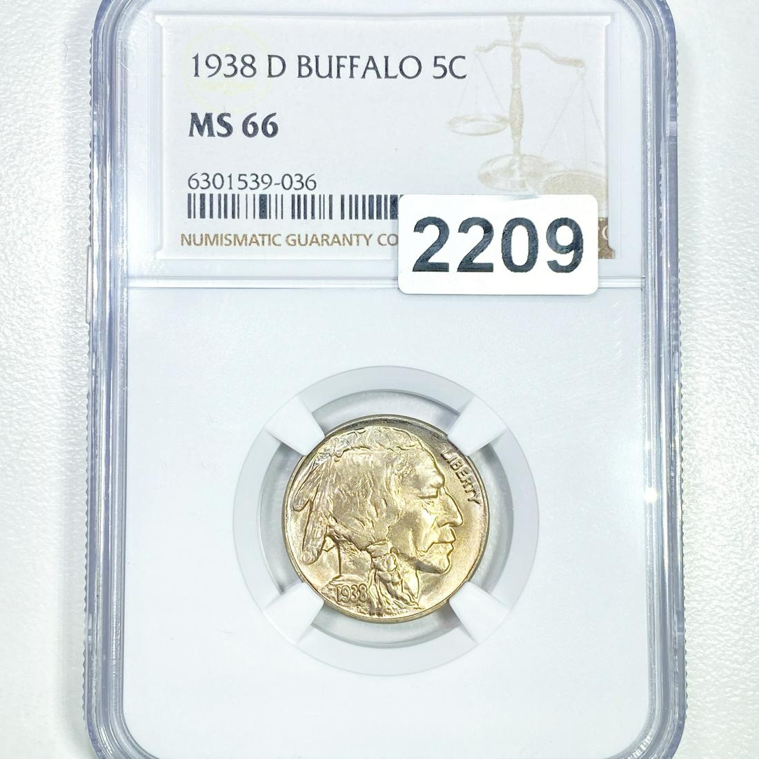 1938-D Buffalo Nickel NGC - MS66 (1 of 2)