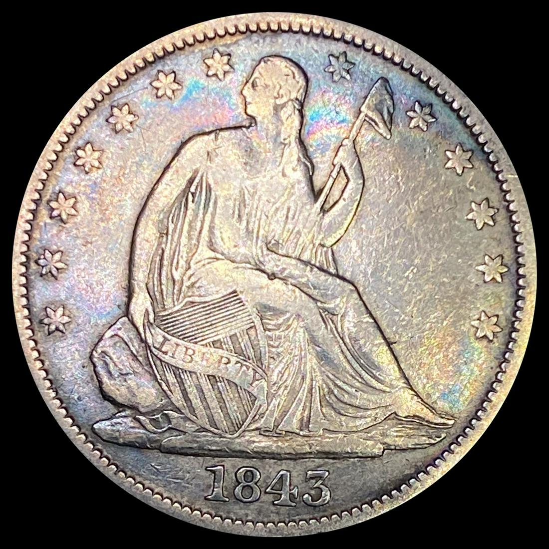 1843 Seated Liberty Half Dollar NEARLY UNC (1 of 2)