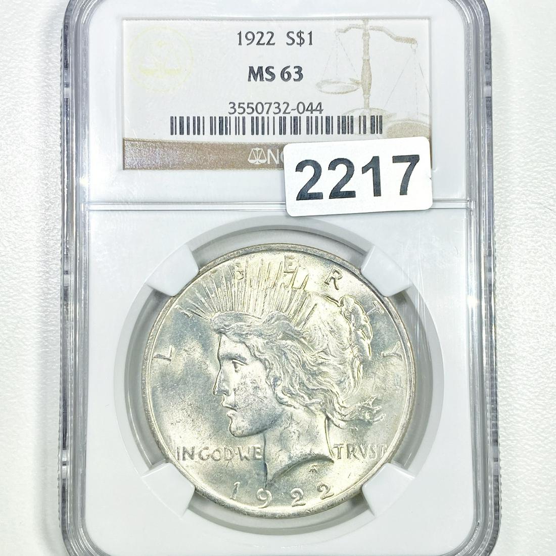 1922 Silver Peace Dollar NGC - MS63 (1 of 2)