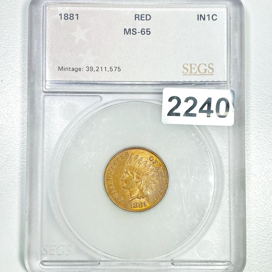 1881 Indian Head Cent SEGS - MS65 RED (1 of 2)