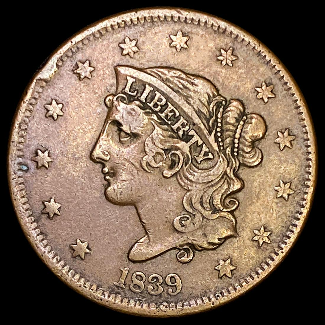 1839 Braided Hair Large Cent ABOUT UNCIRCULATED (1 of 2)