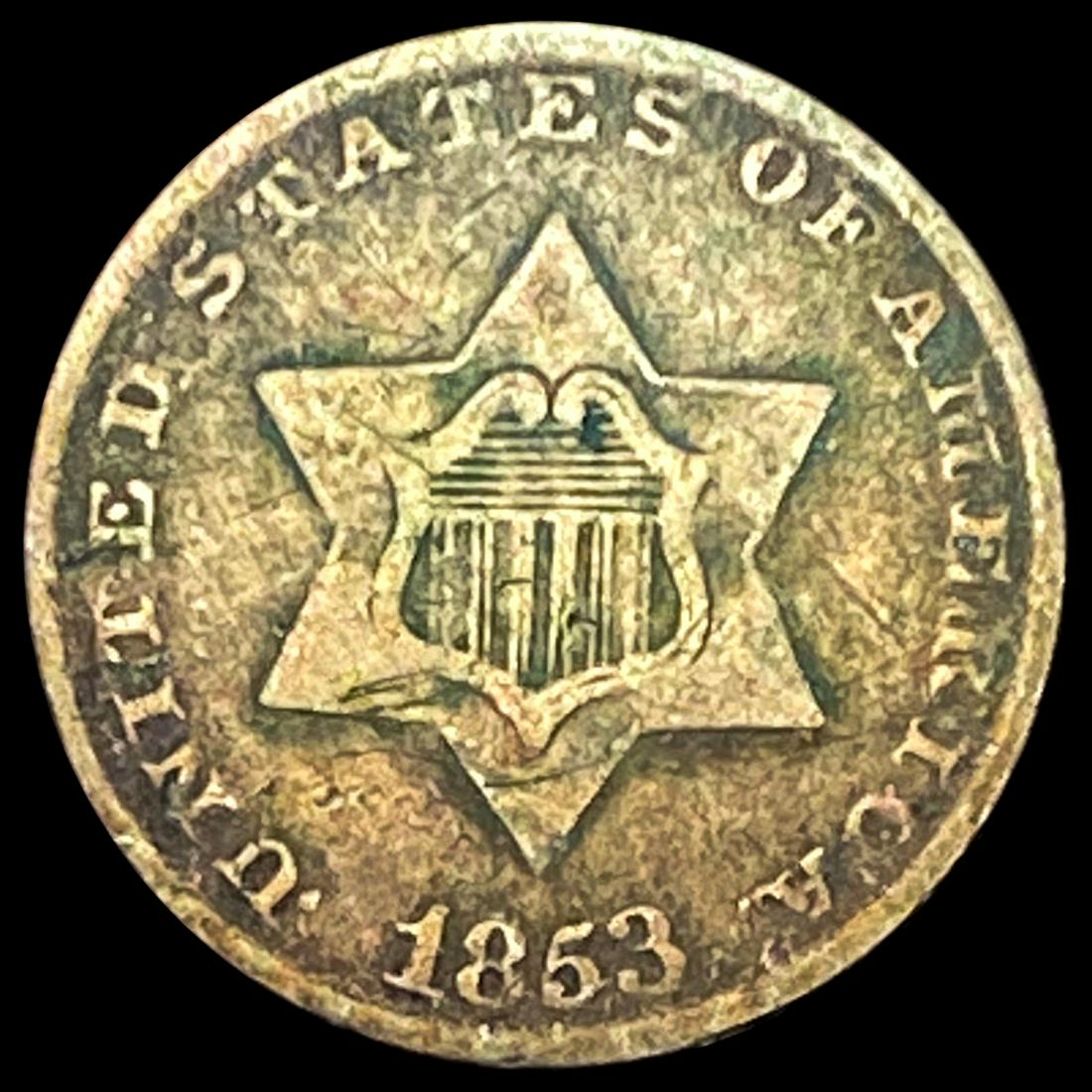 1853 Silver Three Cent LIGHTLY CIRCULATED (1 of 2)