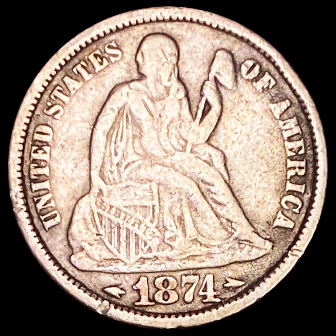 1874 Seated Liberty Dime LIGHTLY CIRCULATED (1 of 2)