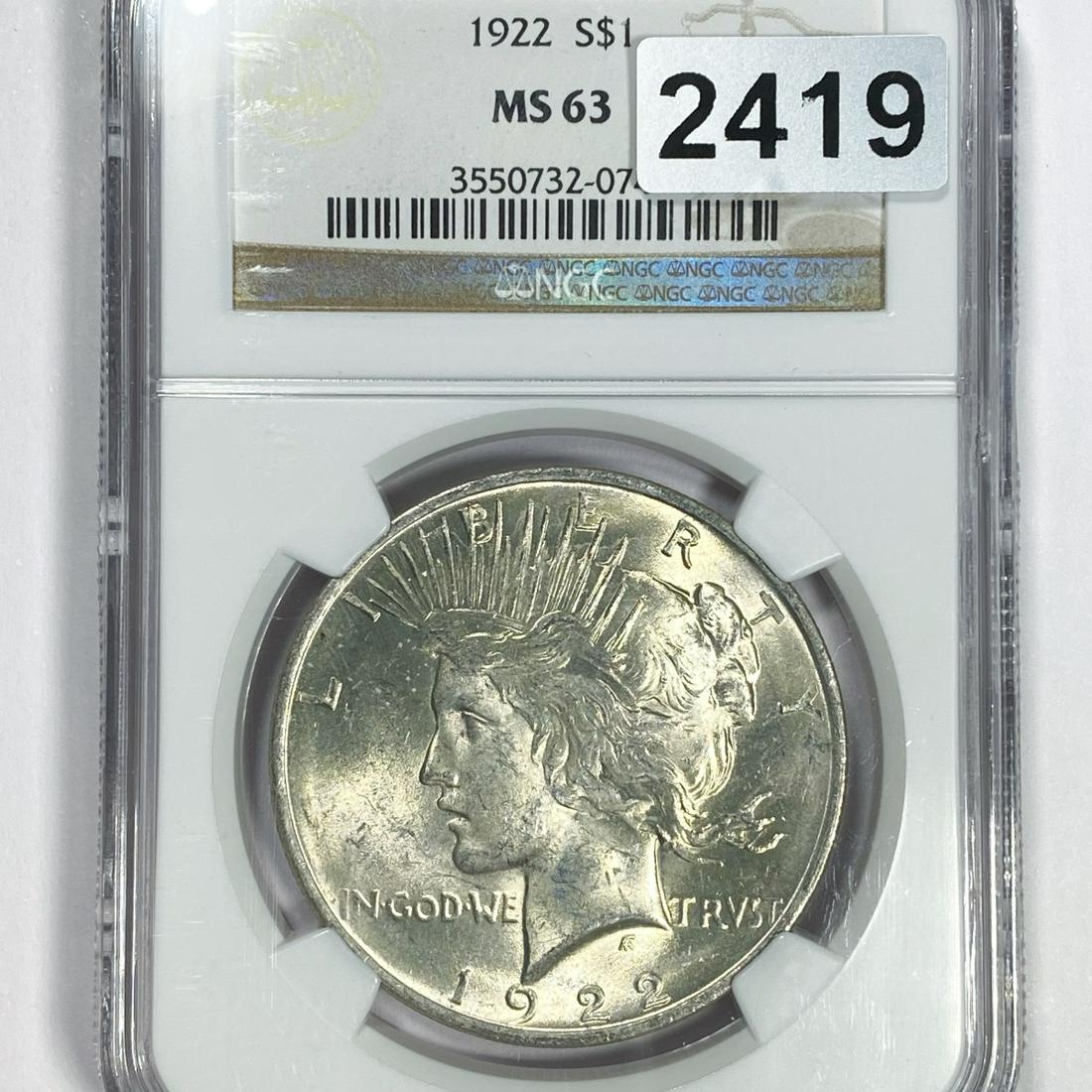 1922 Silver Peace Dollar NGC - MS63 (1 of 2)