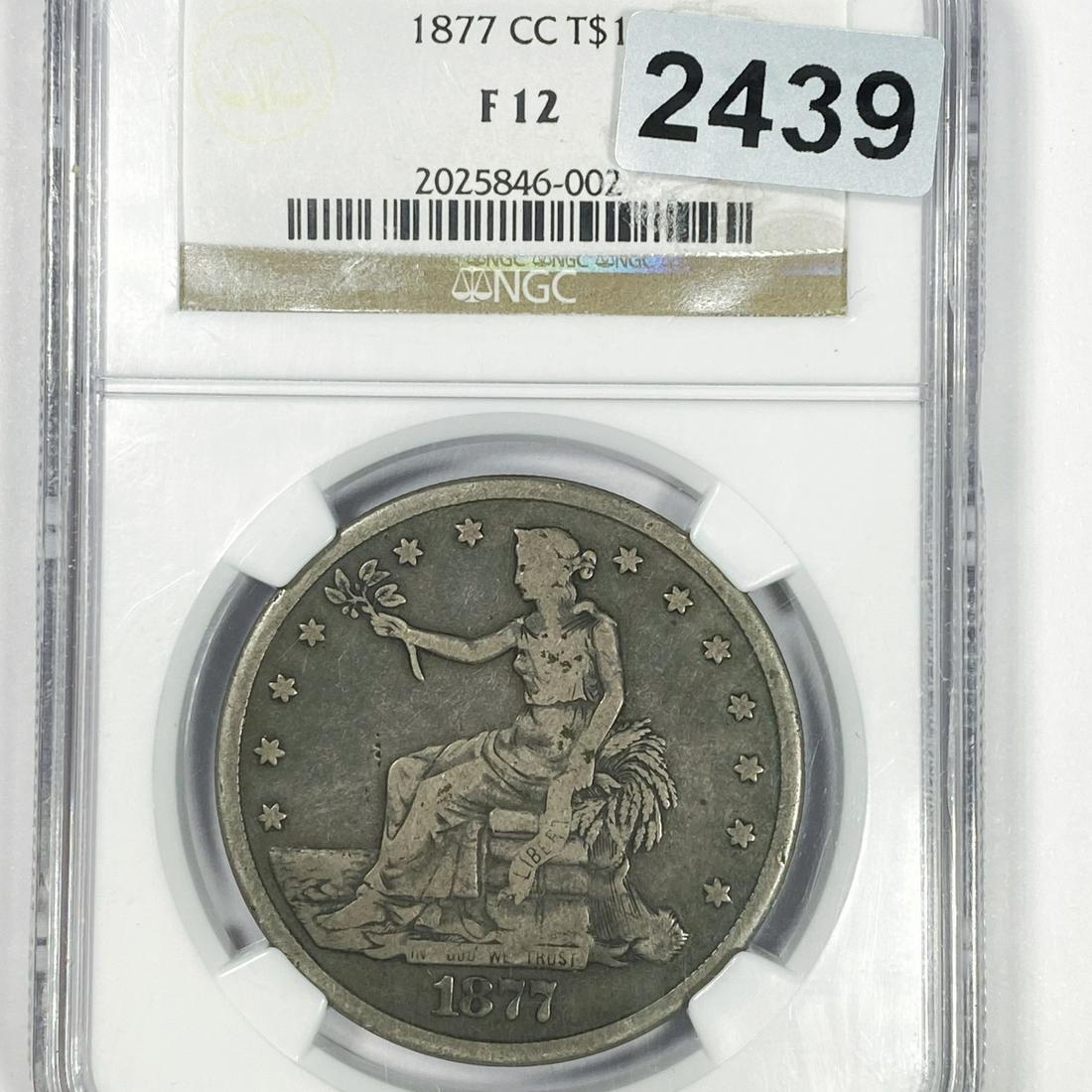 1877-CC Silver Trade Dollar NGC - F12 (1 of 2)