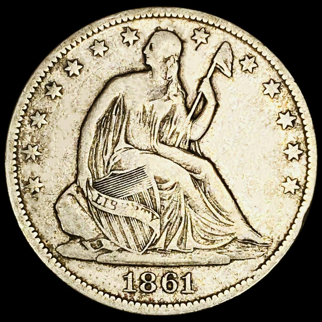 1861 Seated Liberty Half Dollar LIGHTLY (1 of 2)