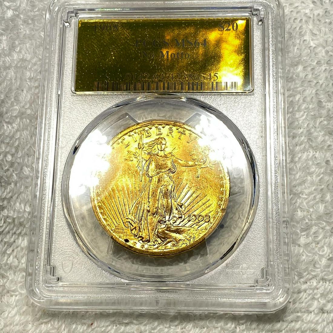 1908 $20 Gold Double Eagle PCGS - MS64 No Motto (1 of 2)