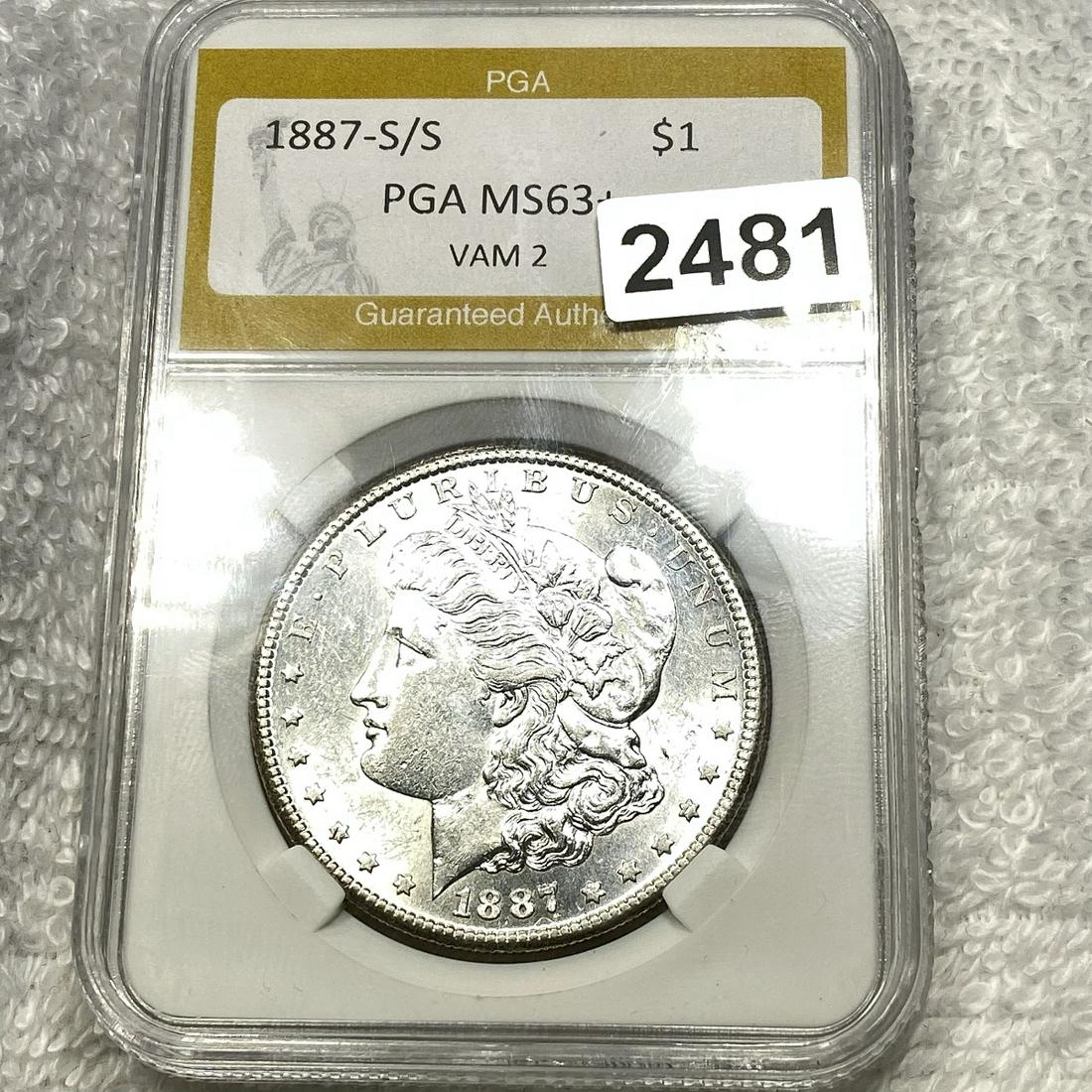 1887-S/S Morgan Silver Dollar PGA - MS63+ VAM 2 (1 of 2)