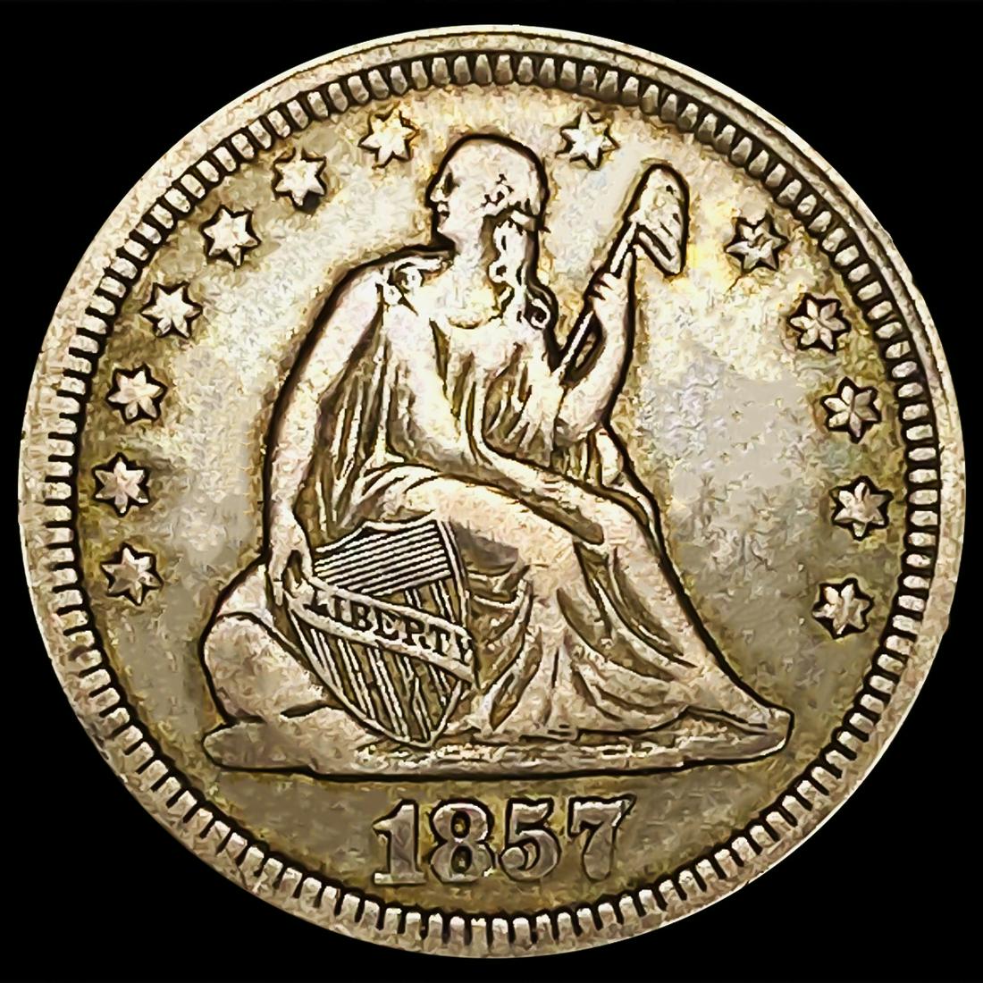 1857 Seated Liberty Quarter NEARLY UNCIRCULATED (1 of 2)