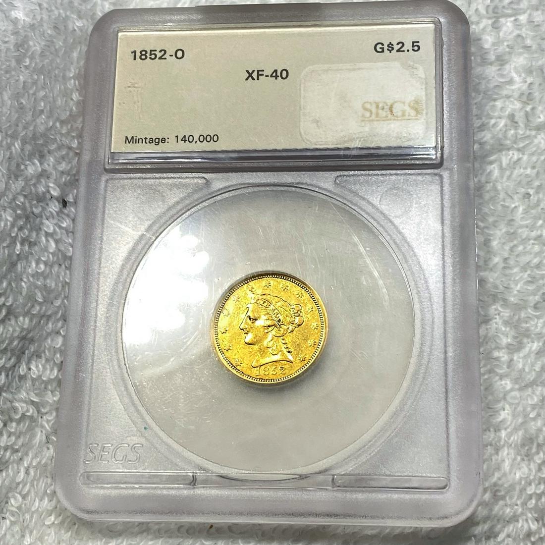 1852-O $2.50 Gold Quarter Eagle SEGS - XF40 (1 of 2)