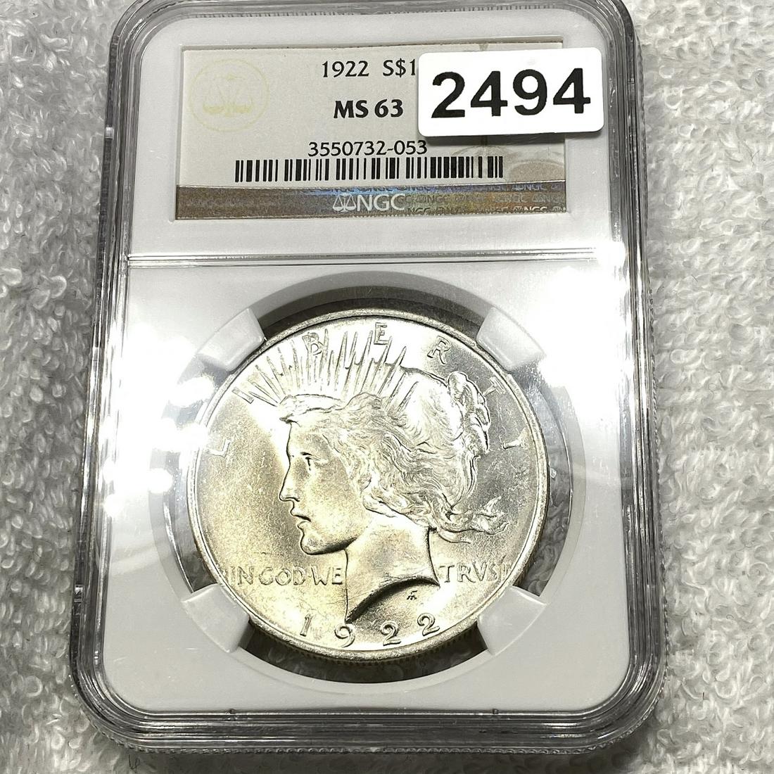 1922 Silver Peace Dollar NGC - MS63 (1 of 2)