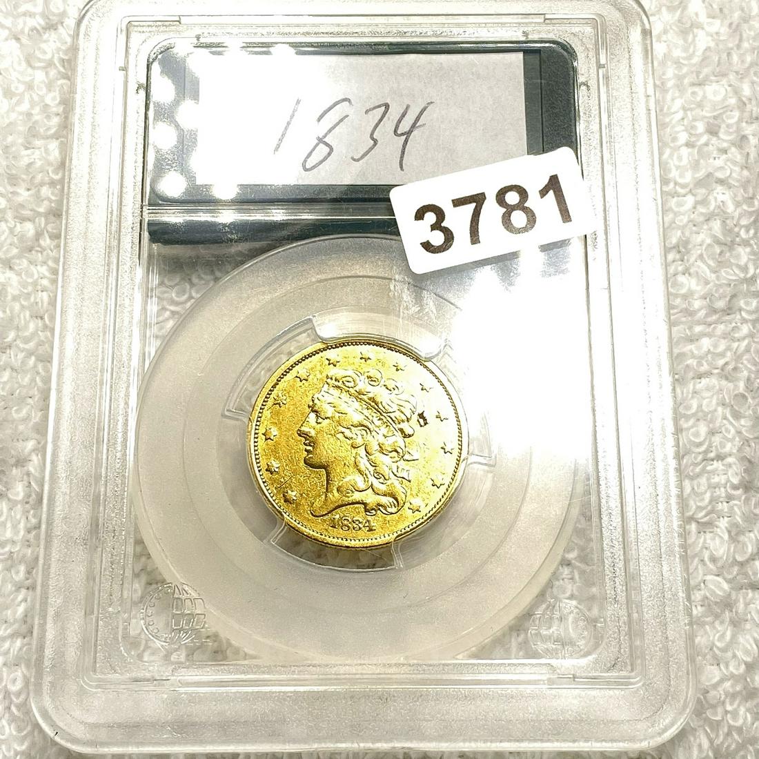 1834 $5 Gold Half Eagle - (1 of 2)