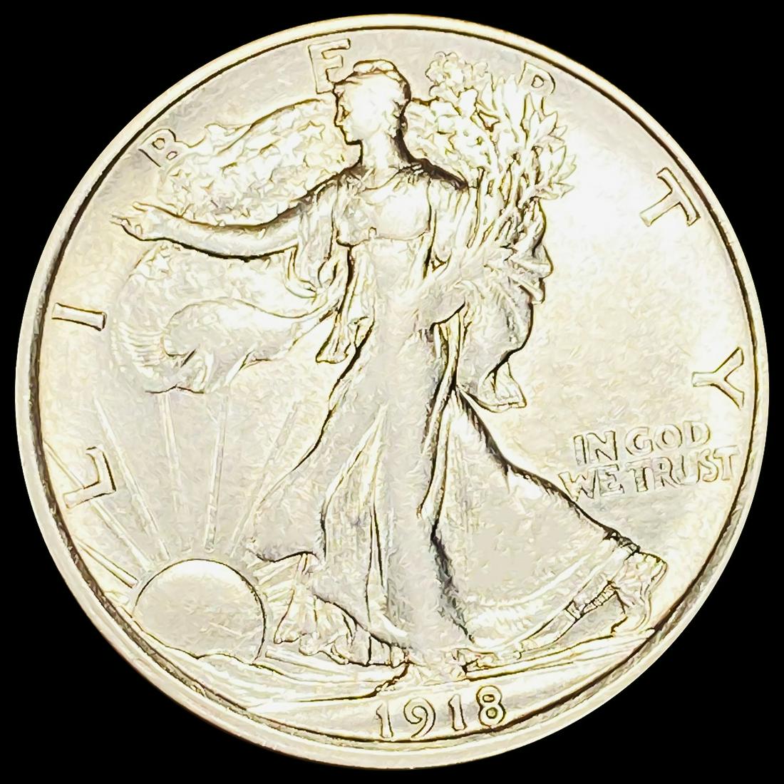 1918-D Walking Liberty Half Dollar CLOSELY UNC (1 of 2)