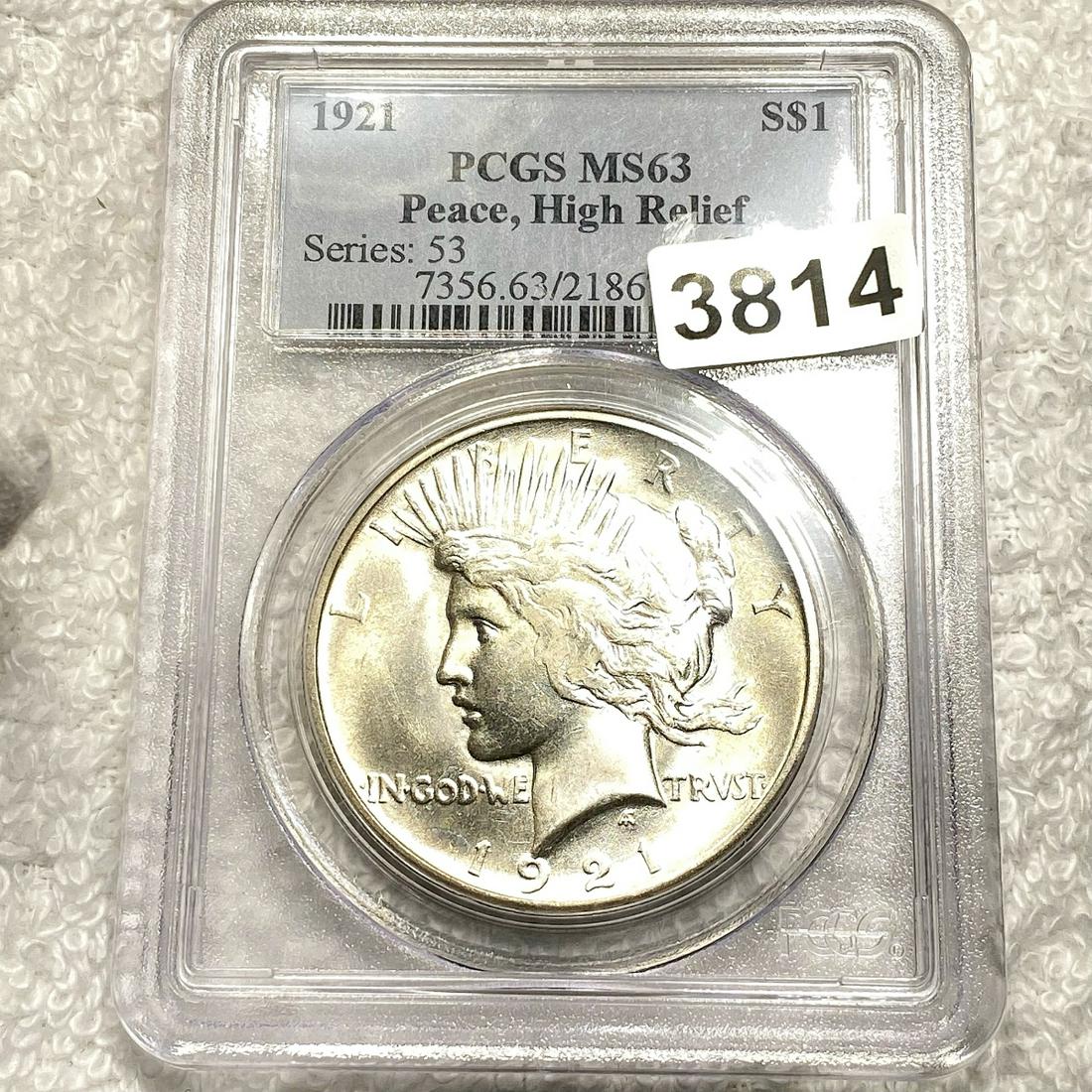 1921 Silver Peace Dollar PCGS - MS63 High Relief (1 of 2)