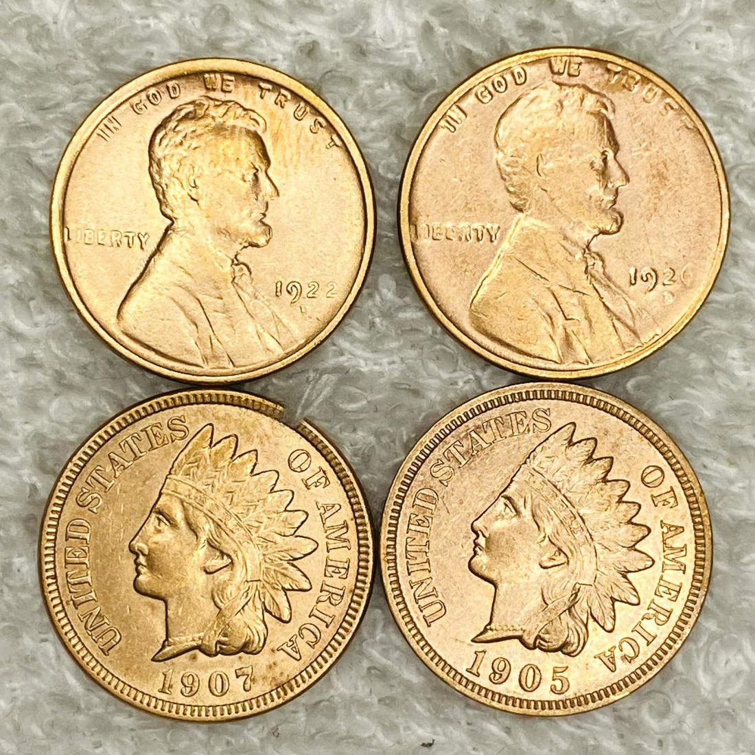 x4 Indian Head & Wheat Cents UNCIRCULATED (1 of 2)