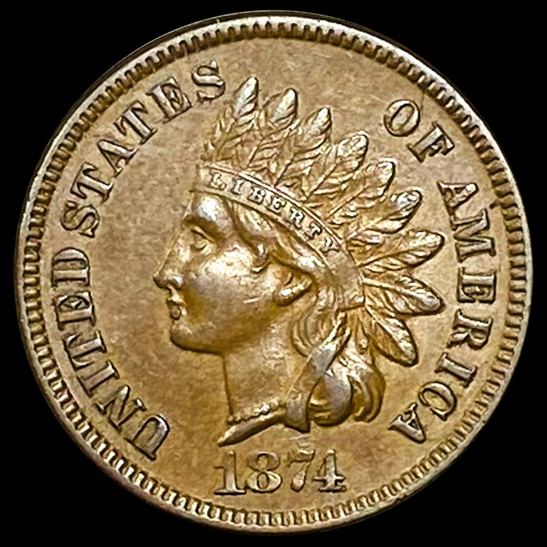 1874 Indian Head Cent CLOSELY UNCIRCULATED (1 of 2)