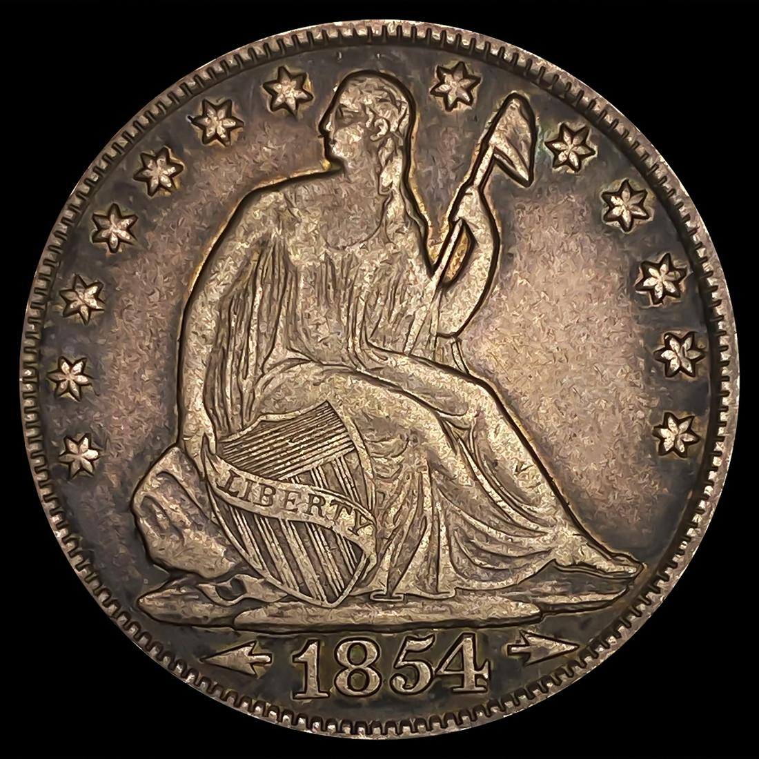 1854-O Arrows Seated Liberty Half Dollar NEARLY (1 of 2)