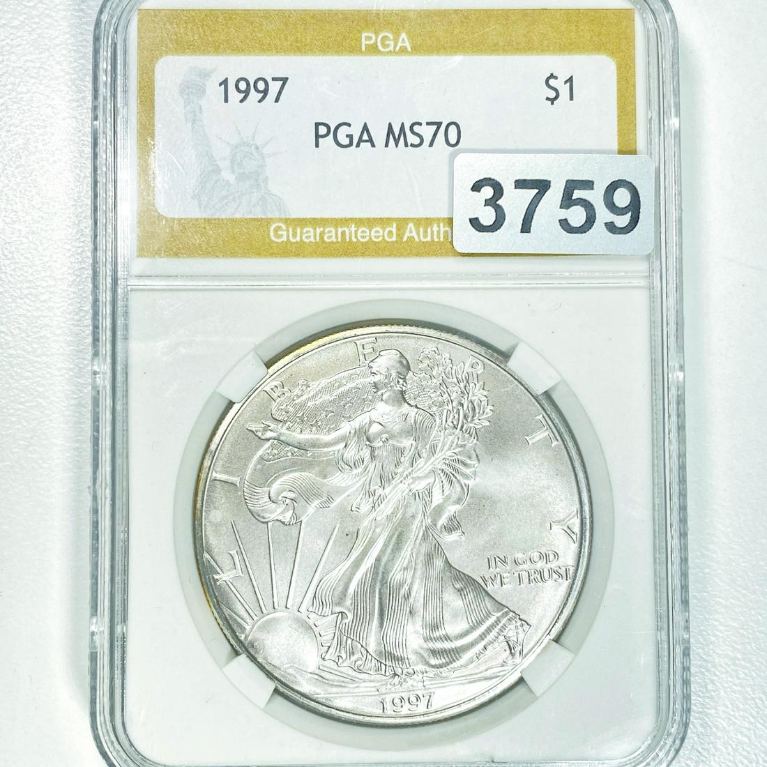 1997 Silver Eagle Dollar PGA - MS70 (1 of 2)