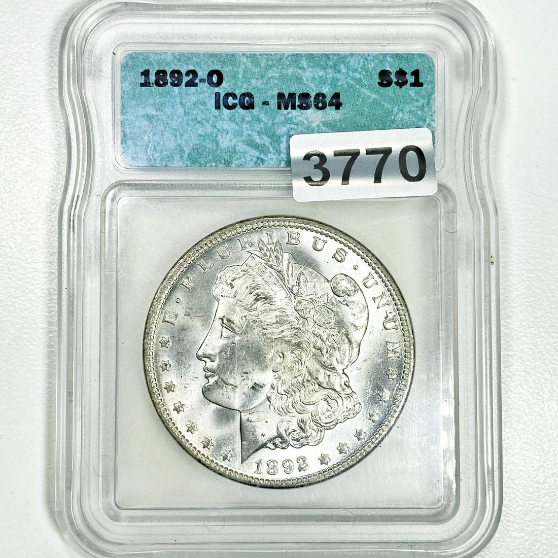 1892-O Morgan Silver Dollar ICG - MS64 (1 of 2)