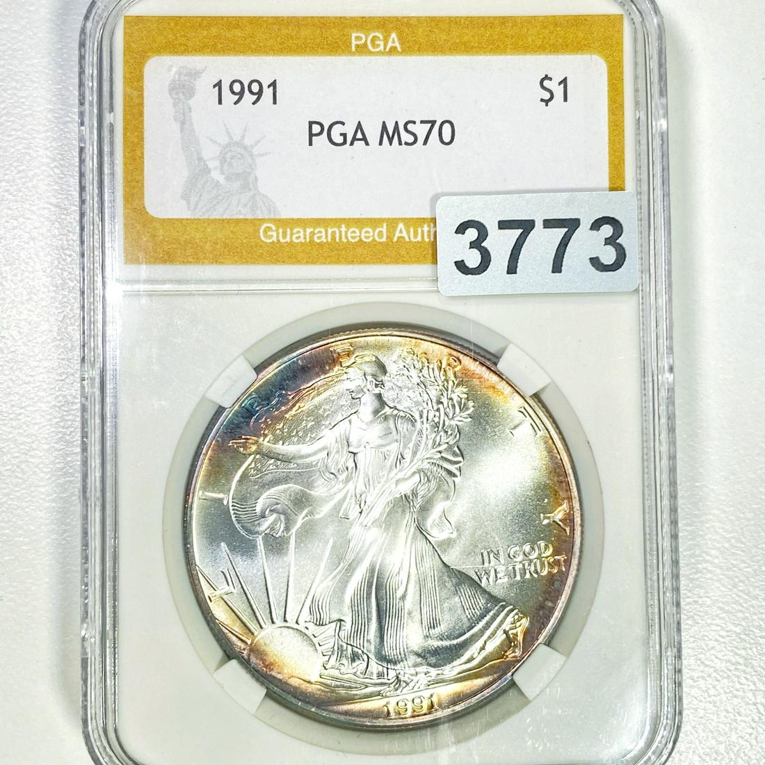 1991 Silver Eagle Dollar PGA - MS70 (1 of 2)